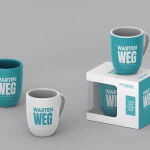 Coffee Mug Box Mockup Composition Variety Realistic Coffee Cups Mockup
