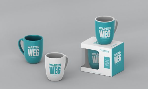 Coffee Mug Box Mockup Composition Variety Realistic Coffee Cups Mockup