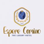 Golden ornamental rose logo design Espere Camino The Luxury Hotel Company Logo Design Espere Camino with Warten Weg Creative